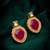 Pink stone stud kundan earrings with ad