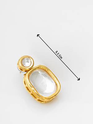classic kundan style gold tone stud earrings 3