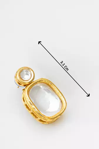 classic kundan style gold tone stud earrings