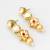 floral gold tone drop earrings with pearl