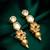 floral gold tone drop earrings with pearl