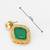 green stone gold tone stud earrings with crystal