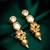 floral gold tone drop earrings with pearl