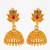 lotus design temple style jhumka earrings with stone