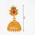 lotus design temple style jhumka earrings with stone
