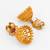 antique temple design jhumka earrings with colored stones