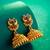 antique temple design jhumka earrings with colored stones