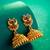 antique temple design jhumka earrings with colored stones