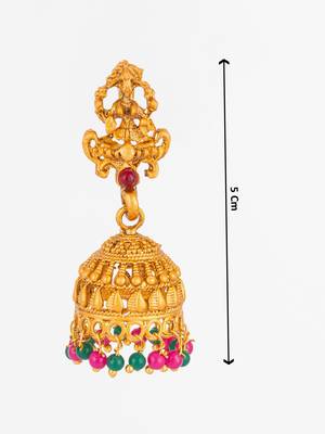 antique finish temple style designer jhumka earrings 4