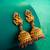 antique finish temple style designer jhumka earrings