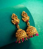 antique finish temple style designer jhumka earrings
