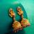 antique finish temple style designer jhumka earrings