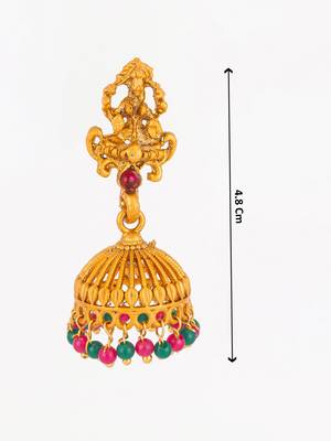 antique temple gold jhumka earrings 4