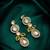 classic kundan green and white stone drop earrings