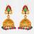 traditional temple style green stone jhumka earrings