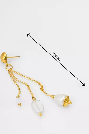 gold-tone multi-chain tassel earrings