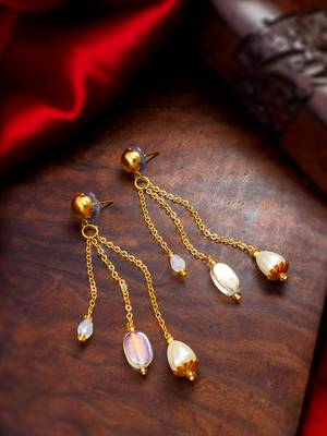 gold-tone multi-chain tassel earrings 1