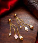 gold-tone multi-chain tassel earrings