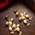gold-tone multi-pearl chandelier earrings with pearl drops