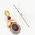 dual-tone cabochon drop earrings with oxidized silver finish