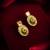 gold-plated square stud earrings with meenakari drop and crystal