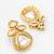 gold-plated stone cluster drop earrings