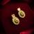 gold-plated square stud earrings with meenakari drop and crystal