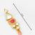 gold-plated stone long drop earrings with pearl and bead
