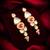 gold-plated stone long drop earrings with pearl and bead
