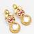 gold-plated stone & meenakari circular drop earrings with pearl