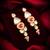 gold-plated stone long drop earrings with pearl and bead