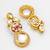 gold-plated stone & meenakari circular drop earrings with pearl