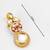 gold-plated stone & meenakari circular drop earrings with pearl