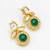 stud drop earrings with green onyx cabochon