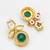 stud drop earrings with green onyx cabochon