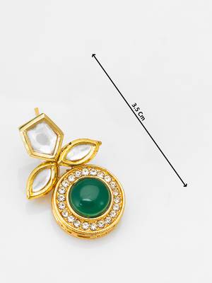stud drop earrings with green onyx cabochon 3