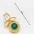 stud drop earrings with green onyx cabochon