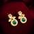 stud drop earrings with green onyx cabochon