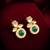 stud drop earrings with green onyx cabochon