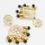 kundan square pendant earrings with emerald green beads and pearl drops