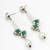 elegant silver plated green stone and pearl drop earrings