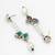 elegant silver plated green stone and pearl drop earrings