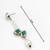 elegant silver plated green stone and pearl drop earrings