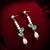 elegant silver plated green stone and pearl drop earrings