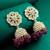 kundan pink beaded jhumka earrings