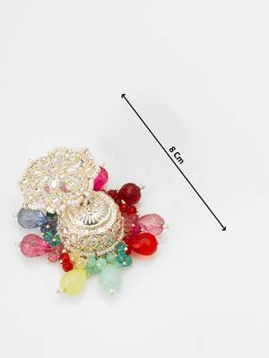multicolor kundan dome jhumka earrings 4