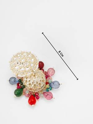 multicolor kundan jhumka earrings 3