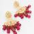 deep pink floral kundan earrings