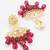 deep pink floral kundan earrings