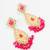pink kundan drop earrings